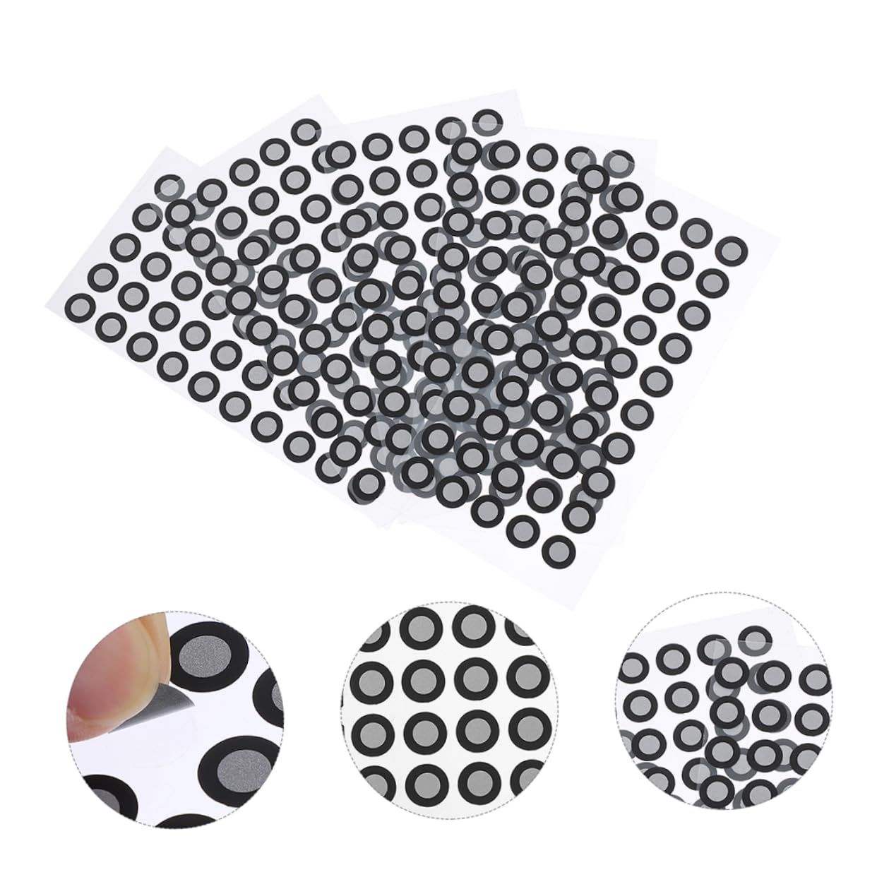 MOLUCKFU 5 Blatt Scanner Reflexfolienaufkleber 3D Scanner Zubehör 3D Scan Marker 3D Scan Referenzpunkte Scan Markierungsaufkleber Scanner Markierungspunkte Für Das Haustier