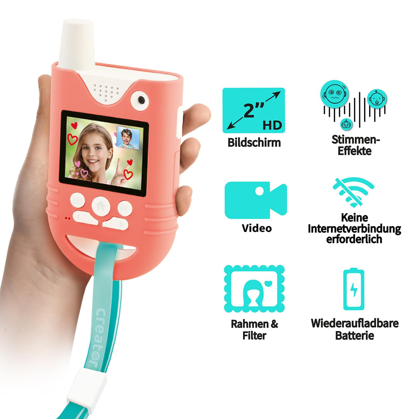 Canal Toys Video Walkie Talkies – Kinder Walkie Talkies mit Kamera & Bildschirm – 100 m Reichweite – Funkgeräte mit 6 Spielen – Geschenk für Kinder ab 5 Jahren - INF 042