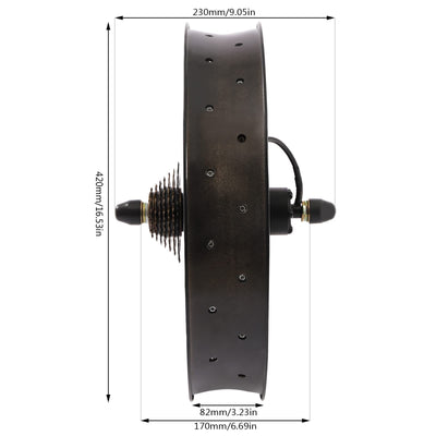 Vielrosse 20 Zoll Elektro Fahrrad Hinterrad Umbausatz, 1500W 48V LCD Radnabenmotor Conversion Kit für Heckmotor