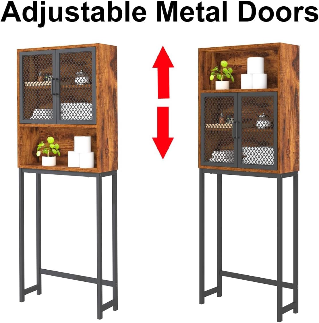 Mudmasa Toilettenregal Regal über Waschmaschine Toiletten Regal Waschmaschinen überbauregal Badezimmer WC Regal Badregal Holz Metallgestell Platzparende Vintage Stabiler