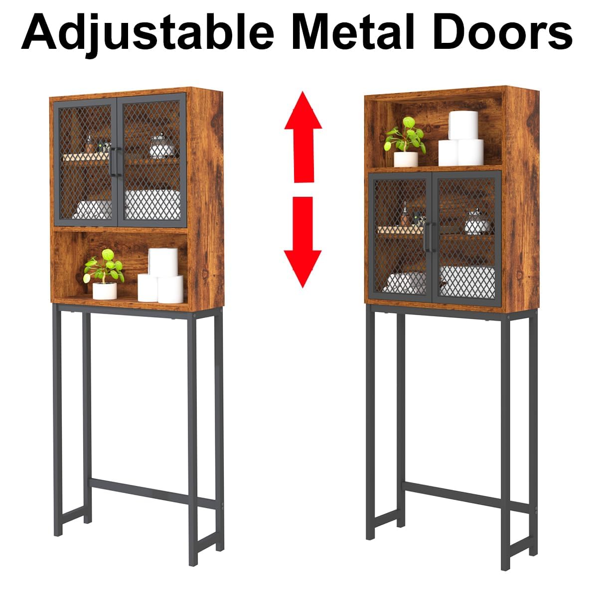 Mudmasa Toilettenregal Regal über Waschmaschine Toiletten Regal Waschmaschinen überbauregal Badezimmer WC Regal Badregal Holz Metallgestell Platzparende Vintage Stabiler