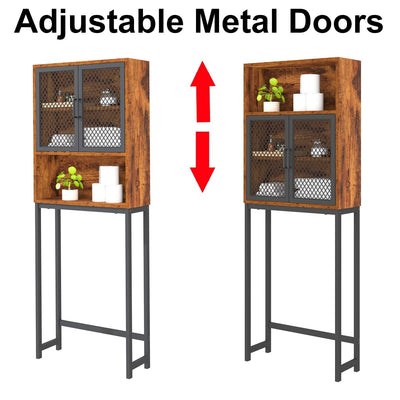 Mudmasa Toilettenregal Regal über Waschmaschine Toiletten Regal Waschmaschinen überbauregal Badezimmer WC Regal Badregal Holz Metallgestell Platzparende Vintage Stabiler