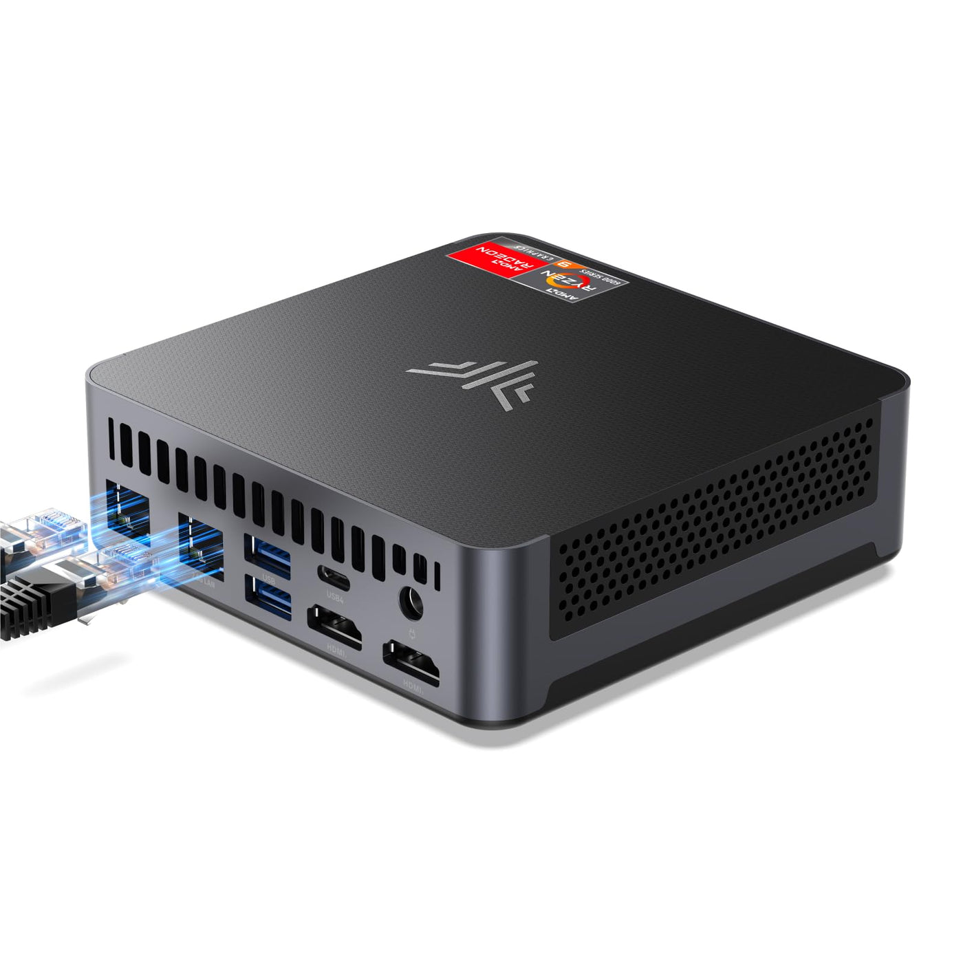 NiPoGi AM21 Mini PC ΑΜD Ryzen 9 6900HX(8C/16T, Biz zu 4,9GHz),Mini Computer 16GB DDR5 4800MHz + 512GB NVMe PCIe3.0 SSD,WiFi6/BT5.2/4 Display 4K@60Hz/HDMI+Typ-C+USB4 Desktop PC