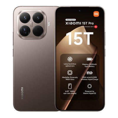XIAOMI 15T Pro, Smartphone 12+512GB, 6,83" 144Hz augenschonendes Display, MediaTek Dimensity 9400+, 50MP Leica 5X Pro Teleobjektiv, 5500mAh, Moka Braun, 2Jahre Garantie