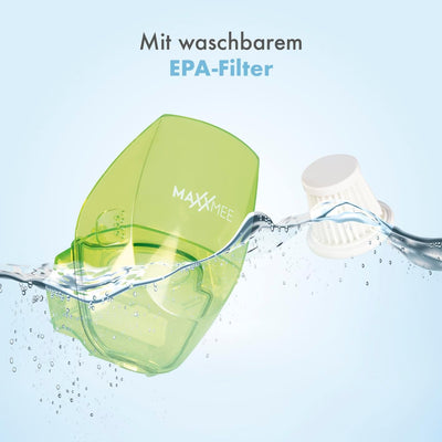 MAXXMEE Milben-Handstaubsauger inkl. Anti-Milben Spray | Antimilben-Sauger mit UV-C Licht, vernichtet 99,9% der Milben | Matratzensauger inkl. HEPA Filter und 250ml Staubbehälter [Limonengrün]
