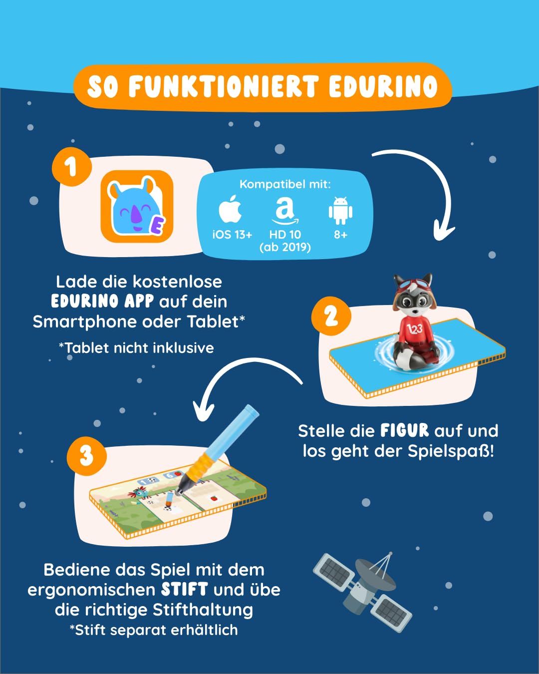 Edurino Figur Robin Erstes Rechnen bis 10 (Stufe 2) ab 4 Jahren inkl. App | Innovatives und digitales Lernspiel | Zahlenverständnis | Zahlen sortieren & ordnen | Erstes Plus- & Minusrechnen