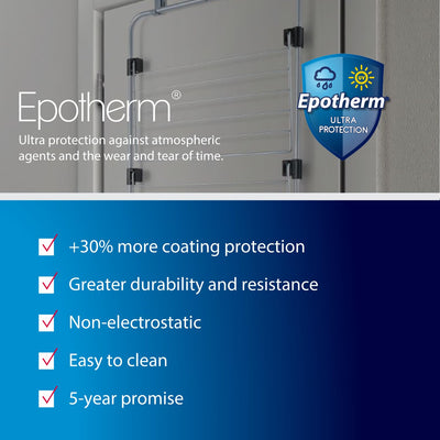 Metaltex Gale Wäschetrockner über der Tür, graue Epotherm-Beschichtung, 3,5 x 58 x 87 cm, für Trockne das Kleidungsstück