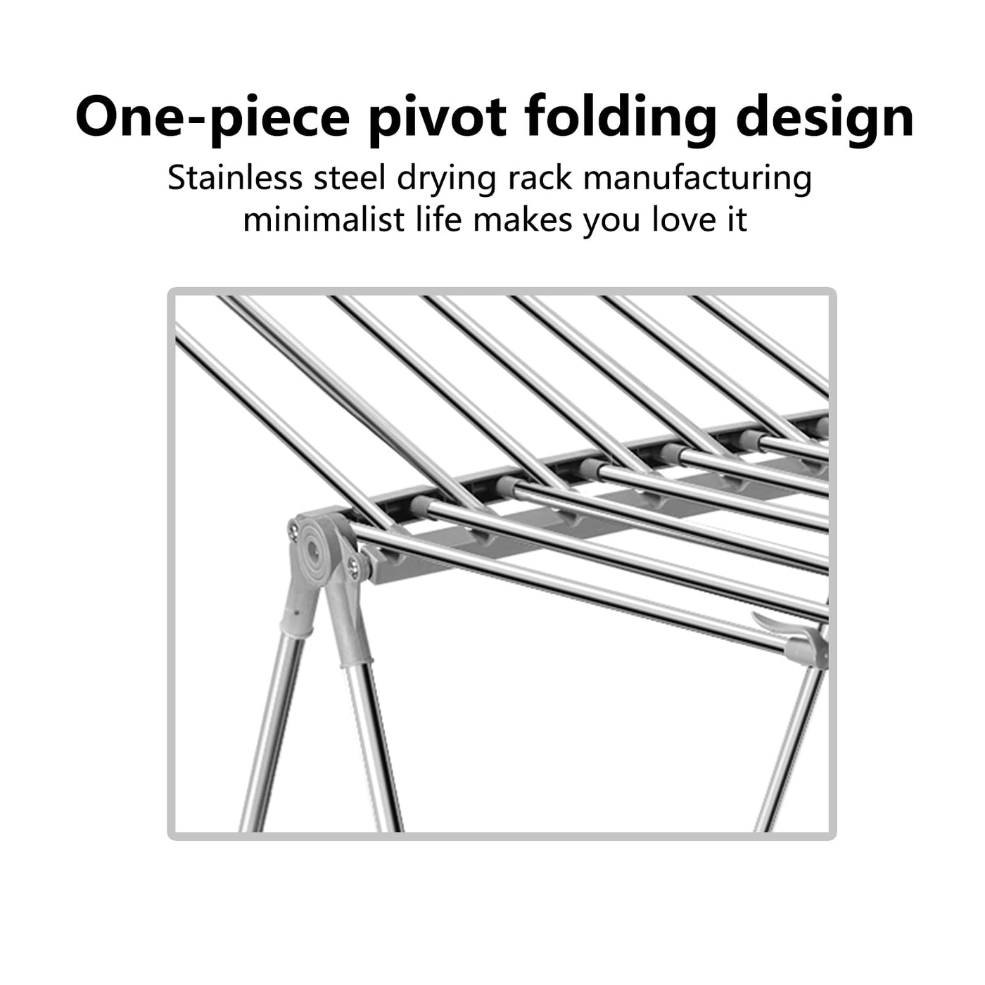 Sinbide Wäscheständer Interieur Faltbarer Wäscheständer mit 2 Flügeln Wäscheständer Edelstahl Standtrockner Gewichtskapazität 10kg Wäschetrockner mit Clip Windschutz Wäschetrockner Outdoor