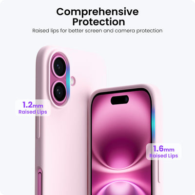 ORNARTO für iPhone 16 Plus Hülle Silikon 6,7 Zoll, dünne Handyhülle iPhone 16 Plus aus flüssigem Silikon, Kratzfeste und stoßfeste Schutzhülle iPhone 16 Plus Case(2024) - Rosa