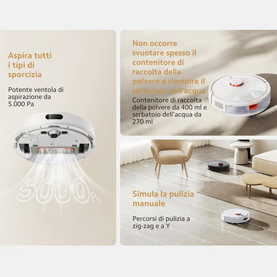 Xiaomi Robot Vacuum S20 Saug- und Wischroboter, Smarter Reinigungsplan mit LDS Lasernavigation, 5000Pa Saugkraft, 3200mAh großer Akku, Für Teppiche Hartböden Tierhaare, App + Google & Alexa - Weiß