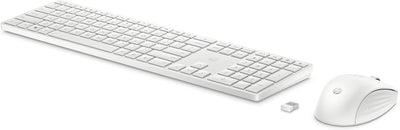 HP 650 kabellose Tastatur und Maus Bundle (20 programmierbare Tasten, QWERTZ Layout, 4.000 DPI, USB Dongle, 3 Tasten, Scrollrad) Weiß
