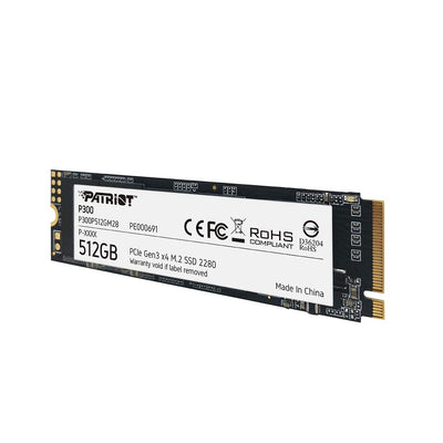 Patriot P300 512GB Interne SSD - NVMe PCIe Gen 3x4 - M.2 2280 - Solid State Drive - P300P512GM28