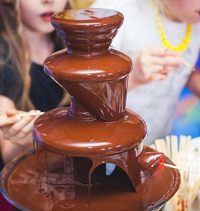 Opal-Schokoladenbrunnen, Edelstahl-Brunnen-Set, elektrische 3-Tier -Maschine mit heißem Schmelztiegel-Boden, 500ML,90W,heiße und flüssige Schokolade für Brunch, Partys, Weihnachten, Silvester (OCF17)