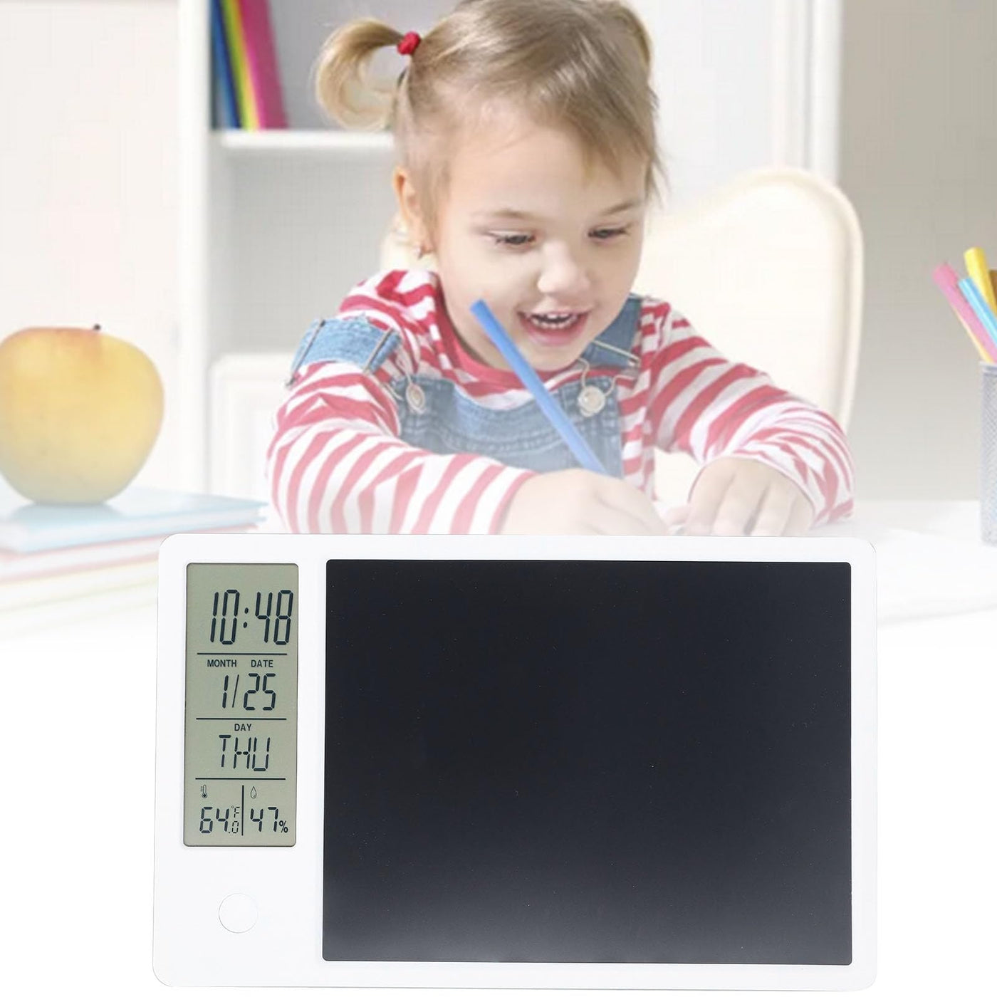 Elektronischer Digitaler Planer, Tablet-Kalender mit Anzeige von Uhrzeit, Tag, Temperatur und Luftfeuchtigkeit, Multifunktionaler Elektronischer Kalender für die Heimarbeit von