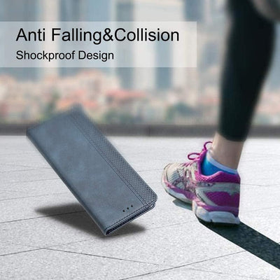 WBWONE Hülle für Samsung Galaxy A06, Premium TPU/PU Leder Klappbar Schutzhülle Tasche Handyhülle mit Standfunktion & Kartensteckplätzen, Schwarz