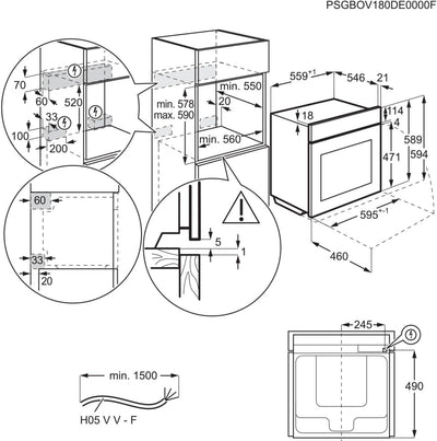 AEG Wifi Einbaubackofen – Serie 7 TFT-Full-Touch-Farbdisplay mit Kochassistent – Made in Germany – Pyrolyse Selbstreinigung – Kerntemperatursensor: für Punktgenaues Garen – Schwarz – TE7PB62WAB
