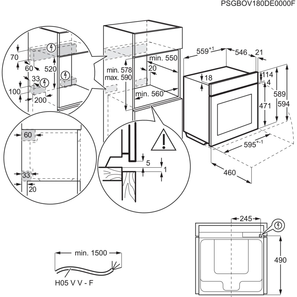 AEG Wifi Einbaubackofen – Serie 7 TFT-Full-Touch-Farbdisplay mit Kochassistent – Made in Germany – Pyrolyse Selbstreinigung – Kerntemperatursensor: für Punktgenaues Garen – Schwarz – TE7PB62WAB