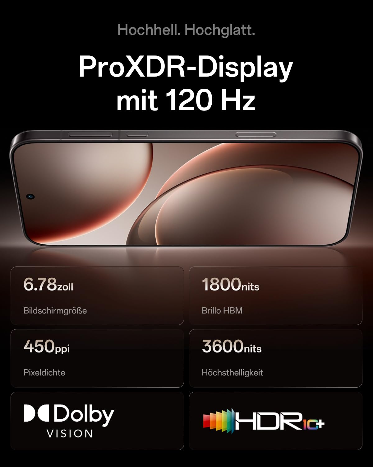 OPPO Find X9 Pro 5G 16+512GB, AI Unlocked Smartphone, 6,78" 120Hz ProXDR Display, 200MP Hasselblad-Kamera, 4K Motion, 7500 mAh, IP69, Titanium Charcoal (inkl. 80W SUPERVOOC Ladegerät und Enco Air4)