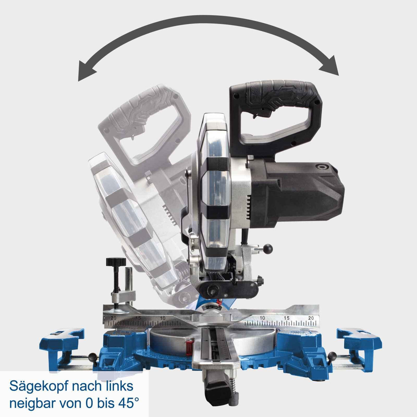 Scheppach HM216SPX Kapp-Zug-Gehrungssäge Kappsäge 2000 W, inkl. 2. Ø 210 mm Sägeblatt | 65 mm Schnitthöhe | 34 cm Schnittbreite| mit Laser, Aluauflagen, Drehtisch mit Schnellarretierung