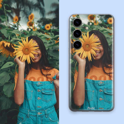 Samsung Galaxy S24 FE Hülle personalisiert mit foto. Handyhülle aus Silikon selbst gestalten Samsung Galaxy S24 FE. Geschenke personalisiert für frauen, mann, kinder,valentinstag, weihnachten