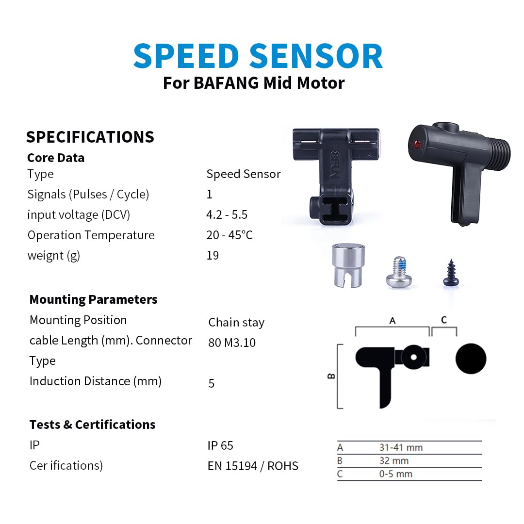 BAFANG Geschwindigkeits Sensor Elektro-Mittelmotor Kits E-Bike Umrüstsätze für Elektrofahrräder Fahrradzubehör