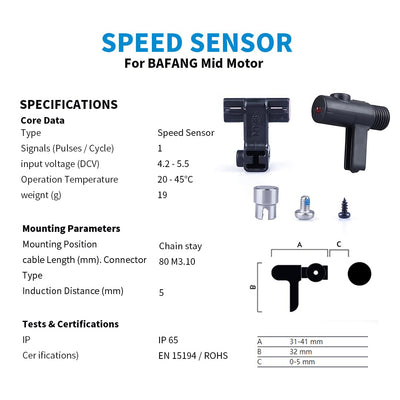 BAFANG Geschwindigkeits Sensor Elektro-Mittelmotor Kits E-Bike Umrüstsätze für Elektrofahrräder Fahrradzubehör