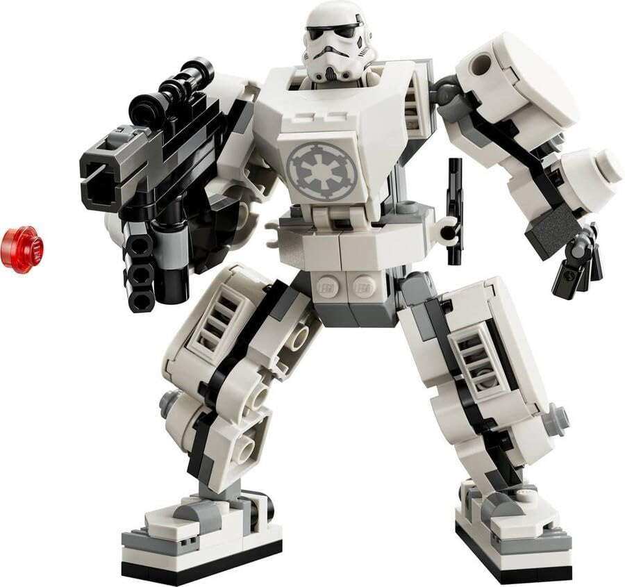 LEGO 75370 Star Wars Sturmtruppler Mech Set, Baubares Actionfigur-Modell mit Gelenkteilen, Minifiguren-Cockpit und großem Stud-Shooter, Sammelspielzeug für Kinder ab 6 Jahren