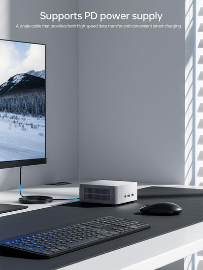 MINIS FORUM UN1290 Mini-PC, Intel Core i9 12900HK, 32 GB RAM, 1 TB SSD, 14 Core/20 Thread Desktop-PC, HDMI 2.0/USB-C/DP 1.4, 2,5 G RJ45 LAN, 5 USB-Anschlüsse, Wi-Fi 6