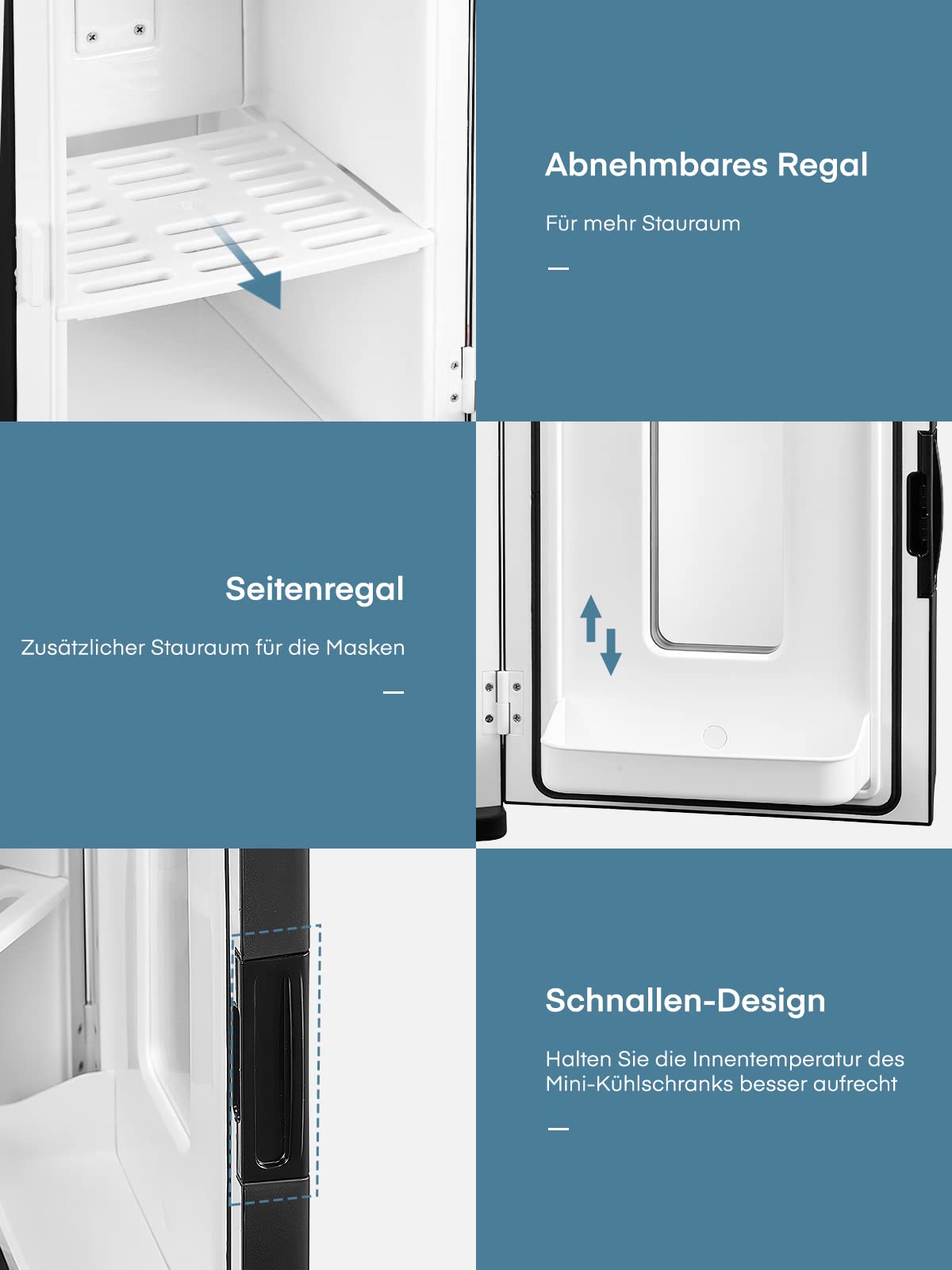 NORTHCLAN Mini Fridge for Room 15 L, with 220 V AC/12 V DC for Car and Home Use, Portable Fridge and Heating Fridge Perfect for Drinks, Cosmetics, Snacks, Max & Eco Mode, Black
