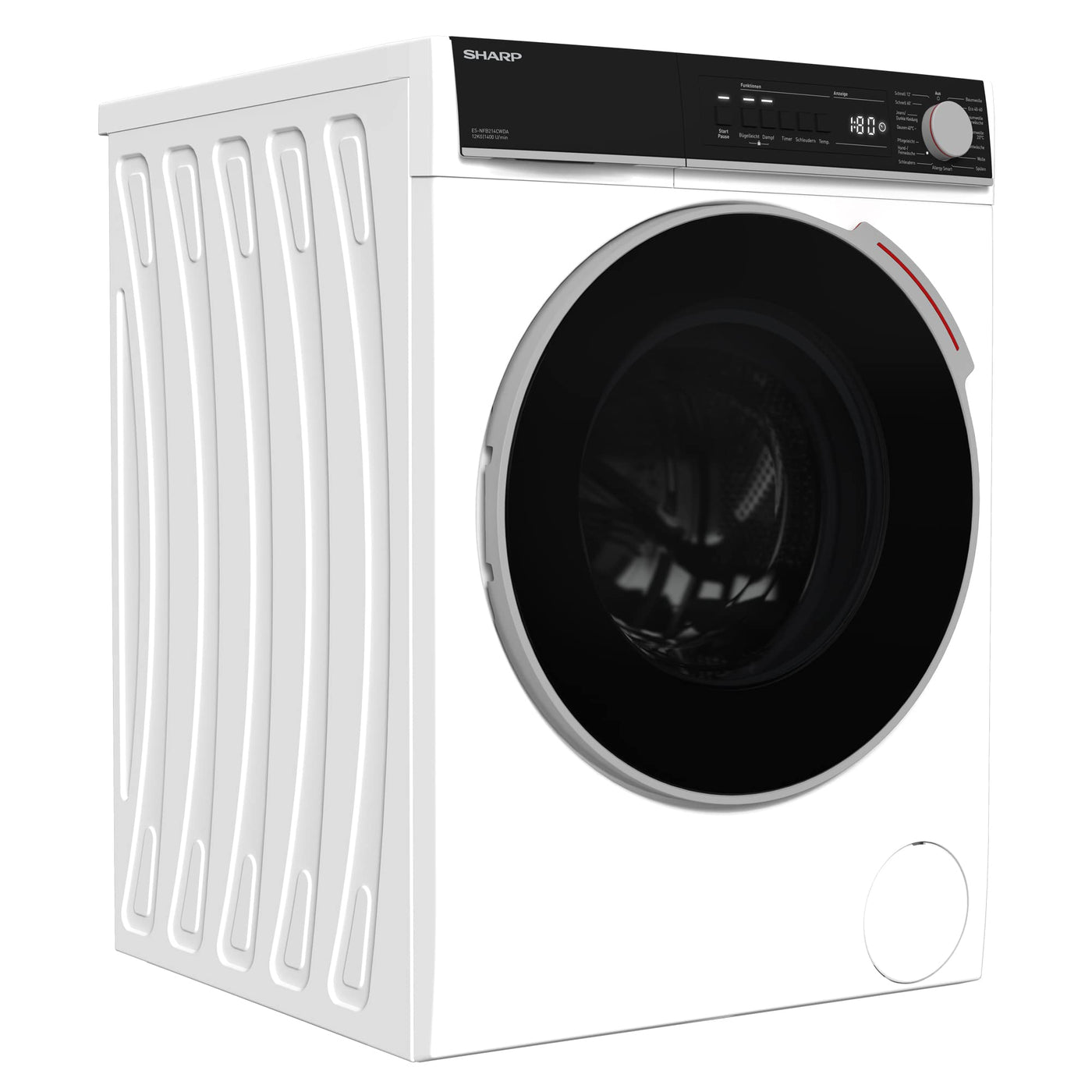 Sharp ES-NFB214CWDA-DE Waschmaschine Frontlader/A / 12 kg / 1400 U/min. / 15 Programme mit Dampffunktion/Weiß