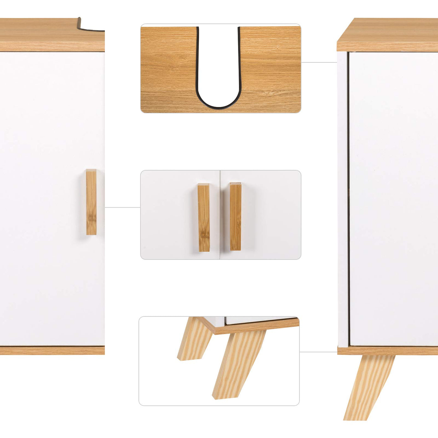 EUGAD Waschbeckenunterschrank Unterschrank Badezimmerschrank Waschtisch Badschrank mit 2 Türe 60 x 30 x 60 cm Weiß