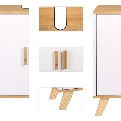 EUGAD Waschbeckenunterschrank Unterschrank Badezimmerschrank Waschtisch Badschrank mit 2 Türe 60 x 30 x 60 cm Weiß