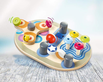 Selecta 62064 Spintivity, Motorikbrett aus Holz, 20 cm, Spinitivity