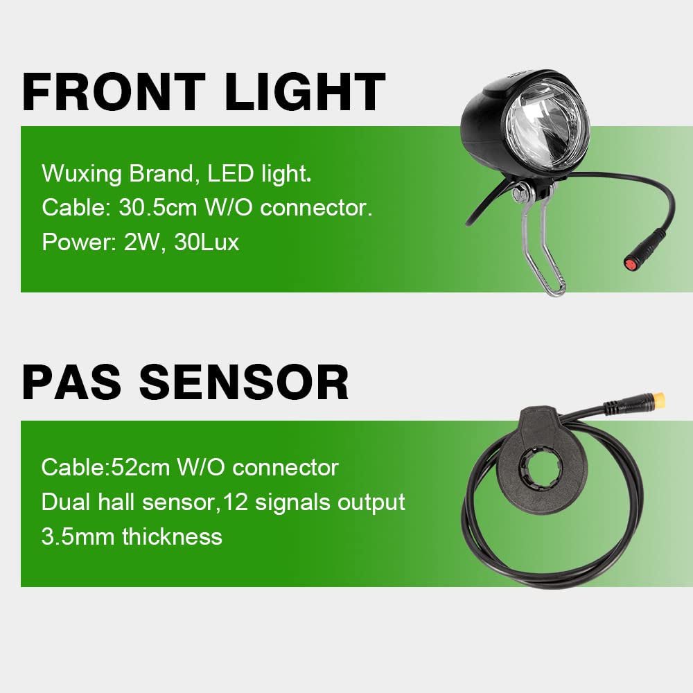 YOSE POWER E-Bike Conversion Kit Frontwheel 36V250W 26" Zoll Elektrofahrräder Vorderrad Umbausatz mit Frontmotor Schwarz für Pedelec