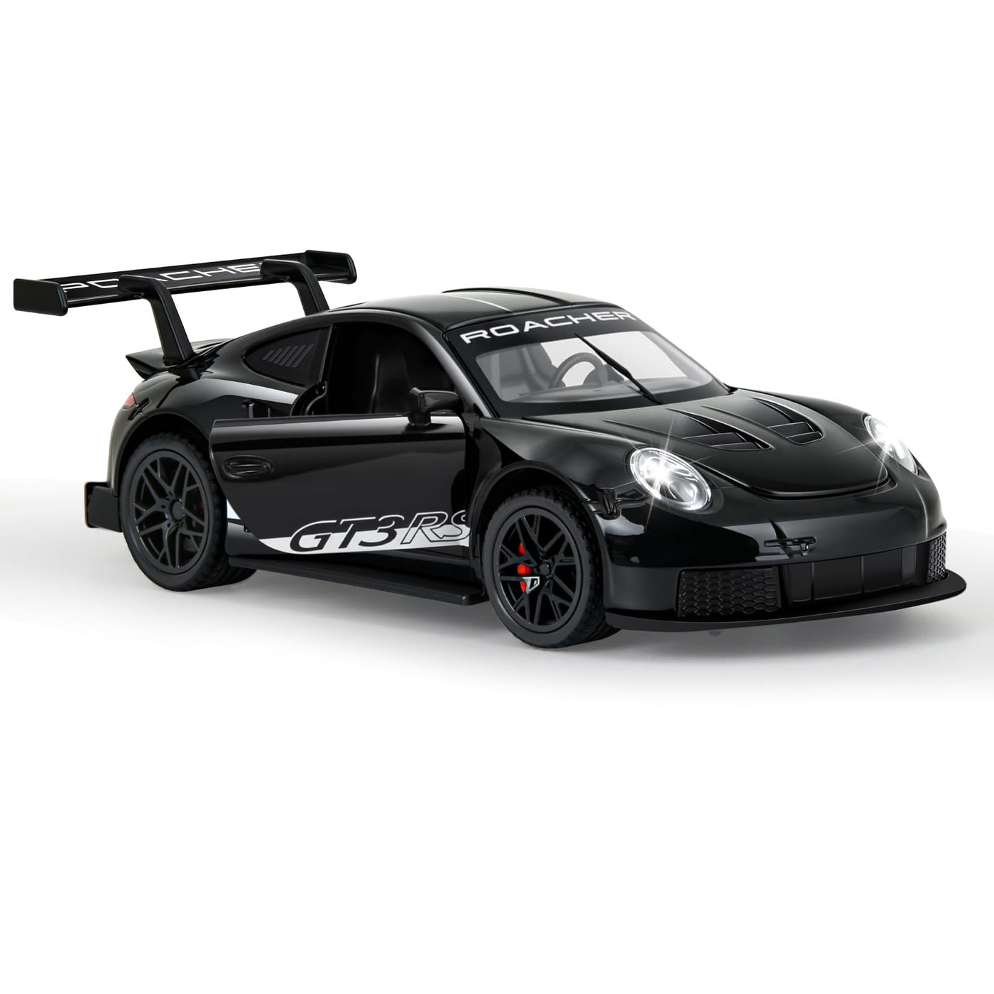 MODVKVK 911 GT3RS Modellauto 1:32, Spielzeugautos aus Druckgussmetall, Kinderspielzeugauto mit Ton und Licht mit Rückziehfunktion für Kinder ab 3 Jahren und Autosammler (Schwarz)