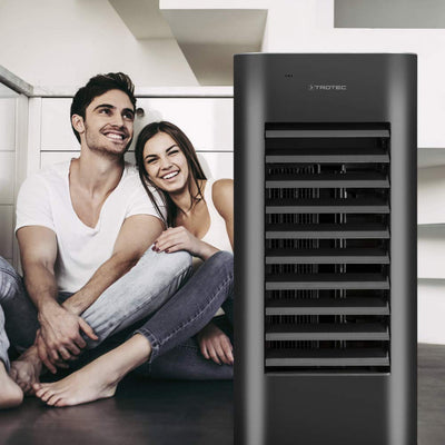 TROTEC Aircooler PAE 22 mobiler Luftkühler, 3-in-1 Luftkühler, Luftbefeuchter und Ventilator, 6 l Tank, 0,9 l/h Verdunstungsleistung, 4 Gebläsestufen, Timer, Nachtmodus