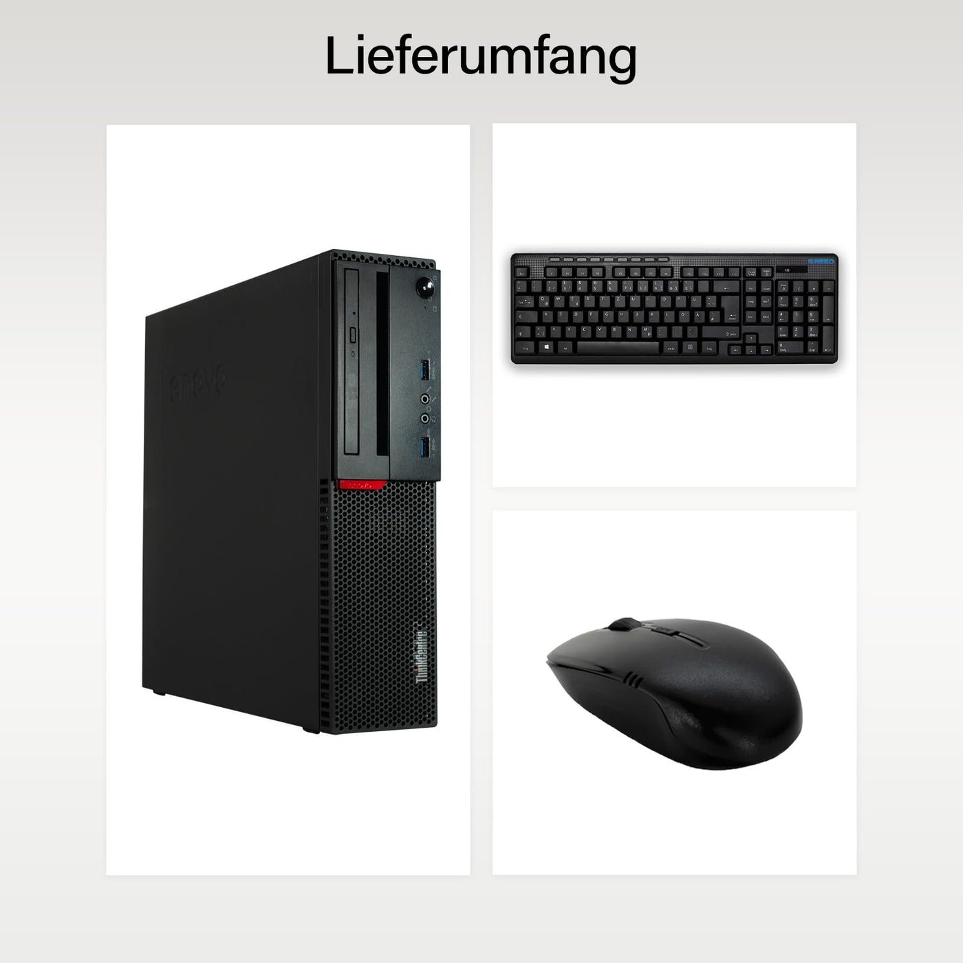 Lenovo - Schneller PC mit Іntel Core i5 - Desktop Computer + Silent Rechner für Büro & Home Office mit 3,2 GHZ - 16GB RAM - 512GB SSD - USB3.0 - WLAN - inkl Windows 11 Pro + Grееd Maus/Tastatur