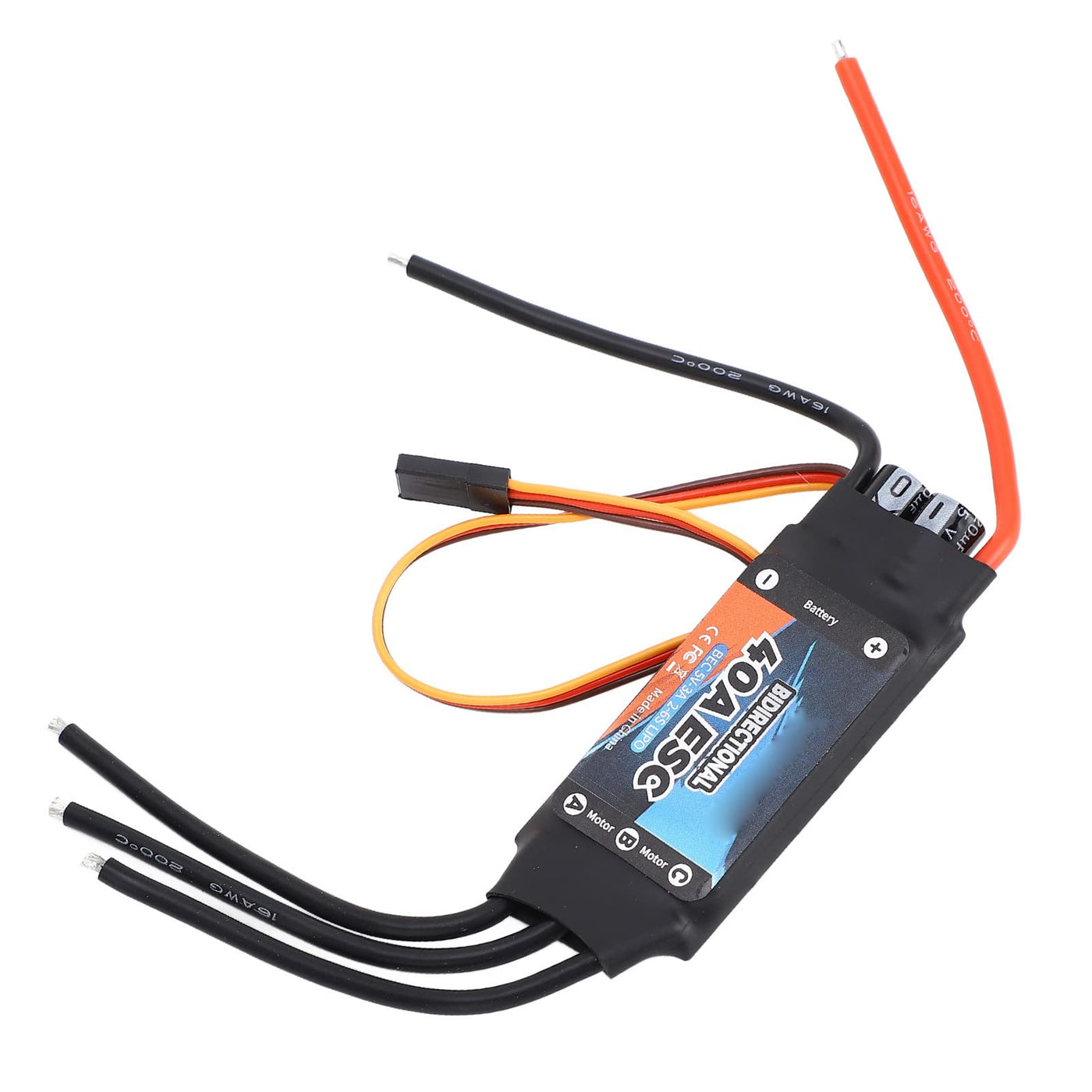 SUNGOOYUE 40A Bidirektionaler Bürstenloser ESC, 2‑6S Elektrischer Geschwindigkeitsregler für RC-Car-Boote