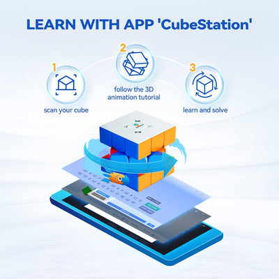 Monster Go Original Zauberwürfel Magnetisch 3x3, MG 356-EDU Speed Cube Klassisch mit 48 Magnete/Schraubenachse/Sichere Materialien/AI-Tutorial, Magic Cube Stickerless für Kinder Anfänger