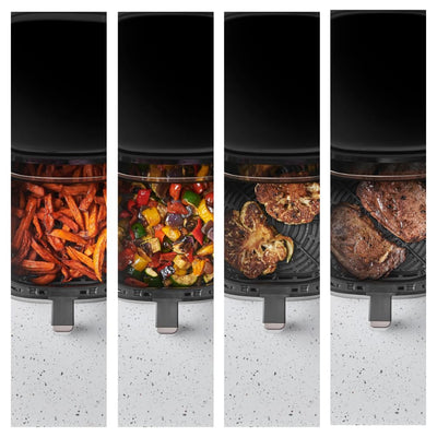 Russell Hobbs Heißluftfritteuse L 4,3L Rapid AirFryer [sehr kleines Gehäuse, sehr leise, 9 Programme] SatisFry (spülmaschinenfest, Fritteuse ohne Öl, TouchScreen, Grillen, Backen, Braten etc) 27610-56