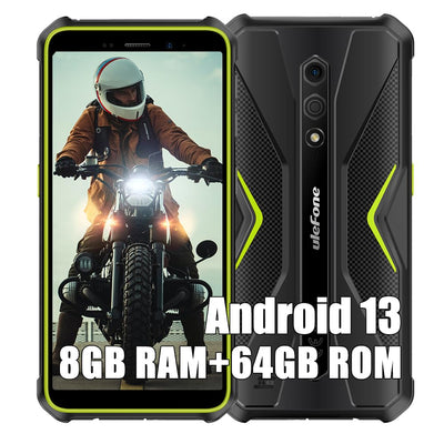 Ulefone Armor X12 Pro Outdoor Handys ohne Vertrag, MTK G36 8GB+64GB Outdoor Smartphone Android 13, 13MP+8MP, 5.45" HD+, 4860mAh Akku, IP68 Handy ohne Vertrag, Dual SIM 4G NFC OTG GPS FM,Grün