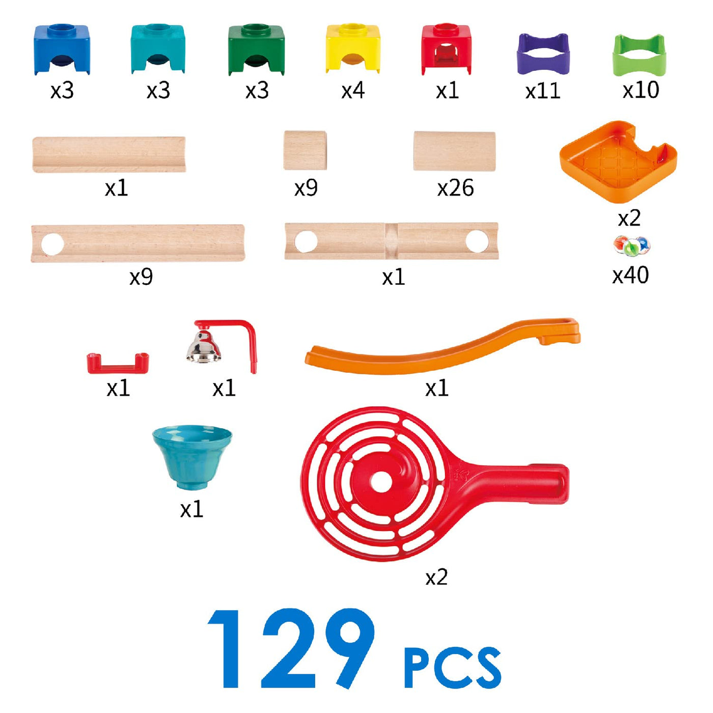Hape Murmelbahn, Konstruktionsspielzeug aus FSC Holz, Kugelbahn ab 3 Jahren, E1100