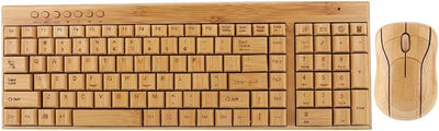 Komfortable kabellose Maus, Bambus-Bambus-Tastatur, ultradünnes Holz für Windows/Ios/Android