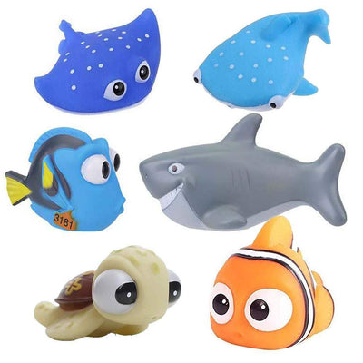 Baby Badespielzeug, Finden Dory Nemo Spritzen Spielzeug Bath Squirters Badespielzeug für Baby- und Kleinkindspielzeug Duschen und Schwimmen (6 Stück)