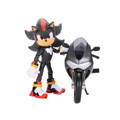 Sonic 3 der Film Shadow-Figur, 15 cm, beweglich, inklusive Shadow-Mobile von Jakks Pacific, Akustisch, Schwarz