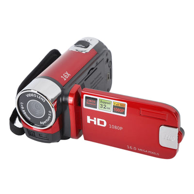 Digitalkamera, 2,7-Zoll-TFT-16-MP-16-fach-Zoom-HD-Vlogging-Kamera, 1020-mAh-Videokamera-Camcorder, für Anfänger und Kinder (Rot)