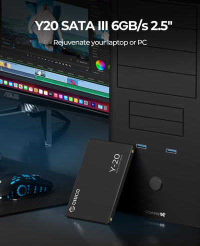 ORICO 2TB SSD SATA III 6Gb/s, 2.5“ Interne Solid State Festplatte, bis zu 500MB/s, Kompatibel mit Laptop und PC-Desktops-Y20