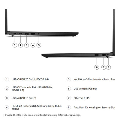 Lenovo ThinkPad E16 Gen 2 Laptop, Intel Core Ultra 5-125U, 64 GB DDR5 RAM, 4 TB PCIe SSD, 16" WUXGA Display, Intel Arc Graphics, QWERTZ Tastatur, Windows 11 Pro, Black