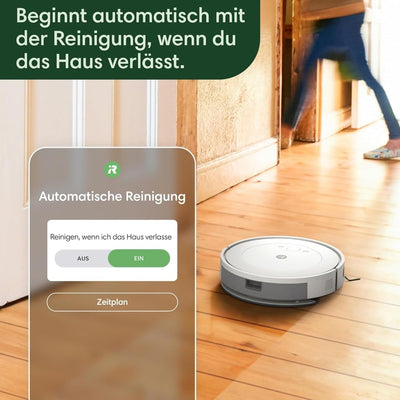 iRobot Roomba Combo Essential Saug- und Wischroboter (Y0112), leistungsstarkes Saugen und Wischen, 4-Stufen-Reinigungssystem, 3 Saugstufen, Spot-Cleaning, steuerbar über App, Tasten oder Sprache, Weiß