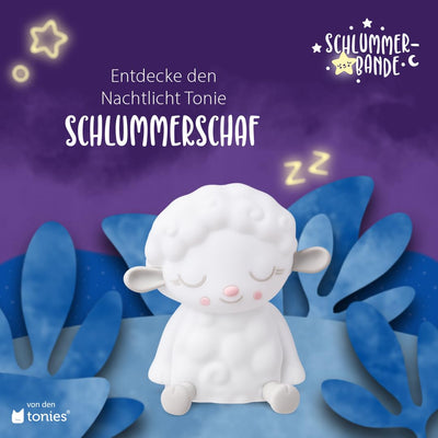 tonies Hörfiguren für Toniebox – Nachtlicht Schlummerschaf – Musik beruhigenden Klängen + Kreativ eigene Aufnahmen, für Kinder ab 3 Jahren, Laufzeit 90 Min.